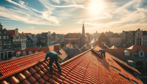 Dakpannen leggen Amsterdam