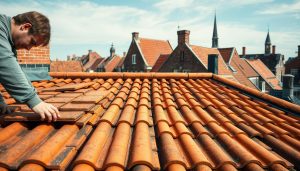 Dakpannen leggen Bergen op Zoom