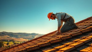 Dakpannen leggen op oud dak