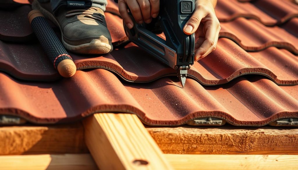 Dakpannen verankeren Dakpannen verankeren