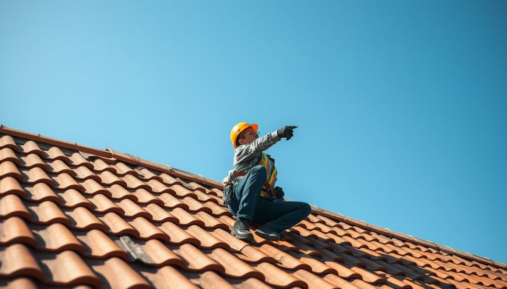 Inspectie van het dak Inspectie van het dak